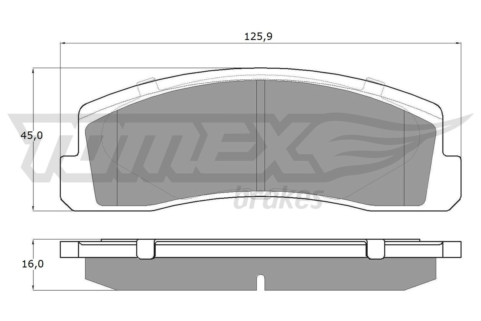 Obrázok Sada brzdových platničiek kotúčovej brzdy TOMEX Brakes  TX1216